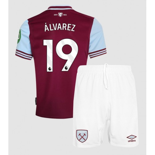 Fotbalové Dres West Ham United Edson Alvarez #19 Dětské Domácí 2024-25 Krátký Rukáv (+ trenýrky)